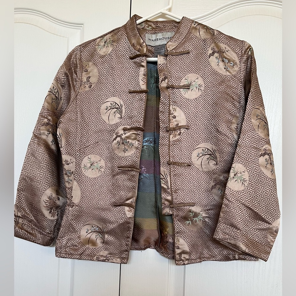 Warehouse Tan Geometric Women's Blazer - Picture 1 of 9